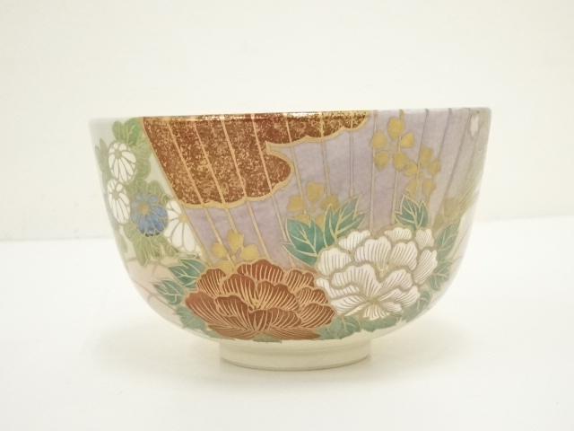 道具 ] - 道具 京焼 橋本紫雲造 仁清写絵扇文茶碗（共箱） | ネット